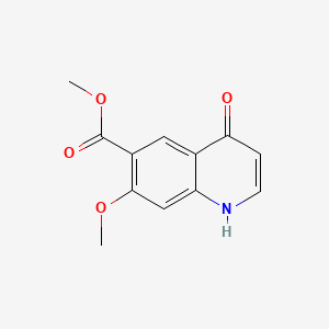 Chemical structure of Methyl 7-Methoxy-4-Oxo-1,4-Dihydroquinoline-6-Carboxylate
