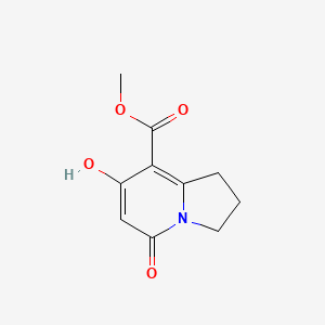 Chemical structure of Methyl 7-hydroxy-5-oxo-1,2,3,5-tetrahydroindolizine-8-carboxylate