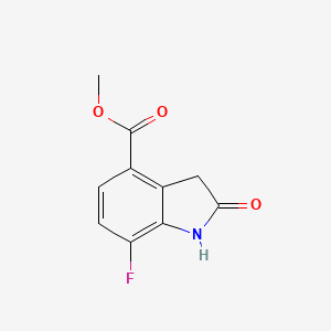 Chemical structure of Methyl 7-fluoro-2-oxoindoline-4-carboxylate