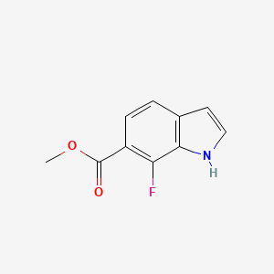 Chemical structure of Methyl 7-fluoro-1H-indole-6-carboxylate