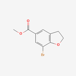 Chemical structure of Methyl 7-bromo-2,3-dihydrobenzofuran-5-carboxylate