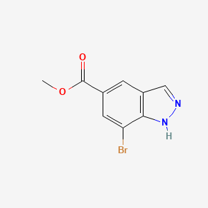 Chemical structure of Methyl 7-bromo-1H-indazole-5-carboxylate