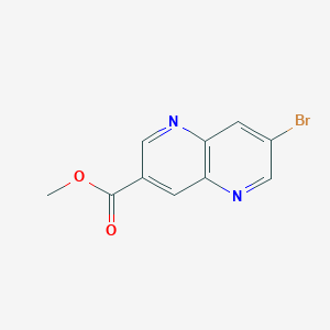Chemical structure of Methyl 7-bromo-1,5-naphthyridine-3-carboxylate