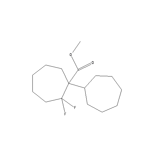 Chemical structure of methyl 7,7-difluorobicyclo[4.1.0]heptane-1-carboxylate