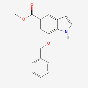 Chemical structure of Methyl 7-(benzyloxy)-1H-indole-5-carboxylate