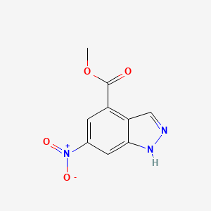 Chemical structure of Methyl 6-nitro-1H-indazole-4-carboxylate