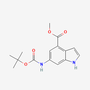 Chemical structure of METHYL 6-N-BOC-AMINOINDOLE-4-CARBOXYLATE