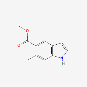 Chemical structure of Methyl 6-methyl-1H-indole-5-carboxylate