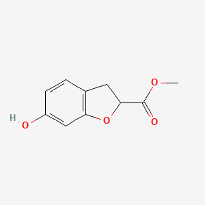Chemical structure of Methyl 6-Hydroxy-2,3-dihydrobenzofuran-2-carboxylate