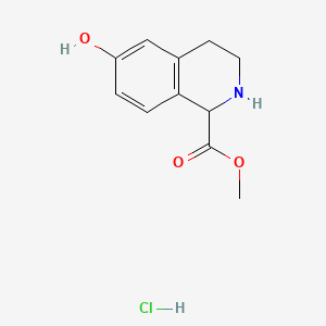 Chemical structure of Methyl 6-hydroxy-1,2,3,4-tetrahydroisoquinoline-1-carboxylate hydrochloride