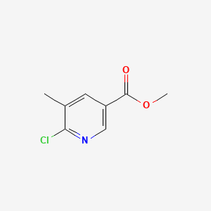 Chemical structure of Methyl 6-chloro-5-methylpyridine-3-carboxylate