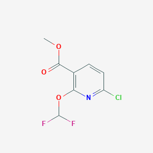 Chemical structure of Methyl 6-chloro-2-(difluoromethoxy)nicotinate