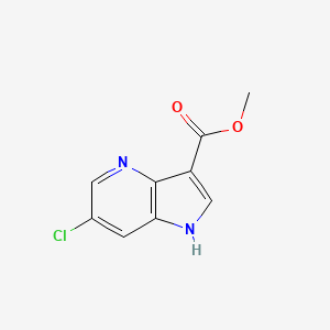 Chemical structure of Methyl 6-chloro-1H-pyrrolo[3,2-b]pyridine-3-carboxylate