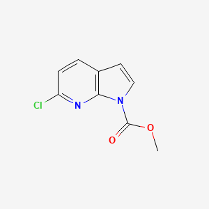 Chemical structure of methyl 6-chloro-1H-pyrrolo[2,3-b]pyridin-1-carboxylate