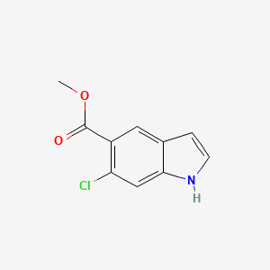 Chemical structure of Methyl 6-chloro-1H-indole-5-carboxylate