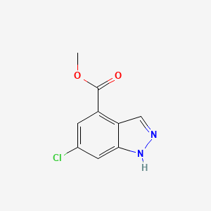 Chemical structure of Methyl 6-chloro-1H-indazole-4-carboxylate