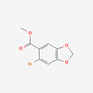 Chemical structure of methyl 6-bromobenzo[d][1,3]dioxole-5-carboxylate