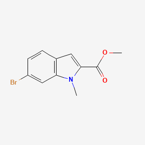 Chemical structure of Methyl 6-bromo-1-methyl-1H-indole-2-carboxylate
