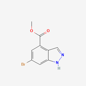 Chemical structure of Methyl 6-bromo-1H-indazole-4-carboxylate