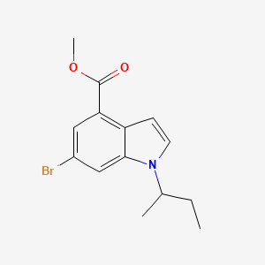 Chemical structure of Methyl 6-bromo-1-(sec-butyl)-1H-indole-4-carboxylate