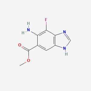 Chemical structure of methyl 6-amino-7-fluoro-3H-benzimidazole-5-carboxylate
