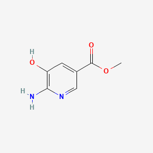 Chemical structure of Methyl 6-amino-5-hydroxynicotinate