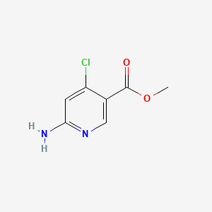 Chemical structure of Methyl 6-amino-4-chloronicotinate