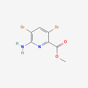 Chemical structure of Methyl 6-amino-3,5-dibromopicolinate
