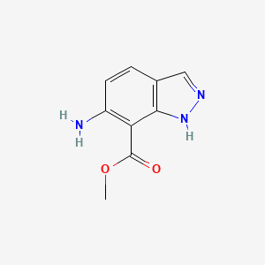 Chemical structure of Methyl 6-amino-1H-indazole-7-carboxylate