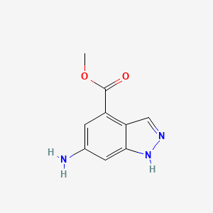 Chemical structure of Methyl 6-amino-1H-indazole-4-carboxylate