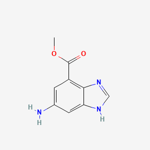 Chemical structure of Methyl 6-amino-1H-benzo[d]imidazole-4-carboxylate