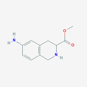 Chemical structure of Methyl 6-amino-1,2,3,4-tetrahydroisoquinoline-3-carboxylate