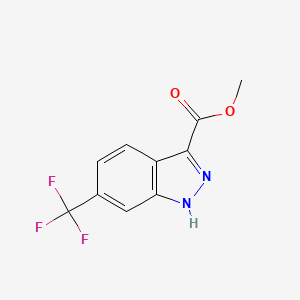 Chemical structure of Methyl 6-(trifluoromethyl)-1H-indazole-3-carboxylate