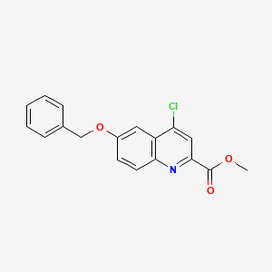 Chemical structure of Methyl 6-(benzyloxy)-4-chloroquinoline-2-carboxylate