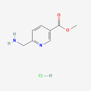 Chemical structure of Methyl 6-(aminomethyl)nicotinate hydrochloride