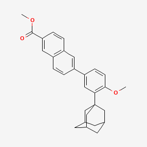Chemical structure of Methyl 6-(3-(adamantan-1-yl)-4-methoxyphenyl)-2-naphthoate