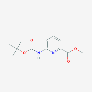 Chemical structure of Methyl 6-((tert-butoxycarbonyl)amino)picolinate