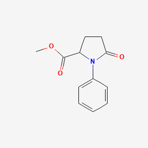 Chemical structure of Methyl 5-Oxo-1-phenylpyrrolidine-2-carboxylate