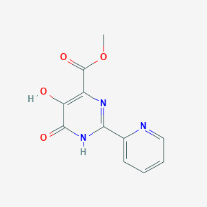 Chemical structure of Methyl 5-hydroxy-6-oxo-2-(pyridin-2-yl)-1,6-dihydropyrimidine-4-carboxylate
