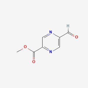Chemical structure of Methyl 5-formylpyrazine-2-carboxylate