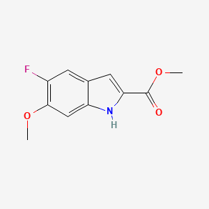 Chemical structure of Methyl 5-fluoro-6-methoxy-1H-indole-2-carboxylate