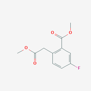 Chemical structure of Methyl 5-fluoro-2-(2-methoxy-2-oxoethyl)benzoate