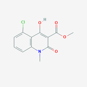 Chemical structure of Methyl 5-chloro-4-hydroxy-1-methyl-2-oxo-1,2-dihydroquinoline-3-carboxylate