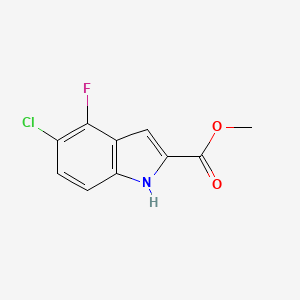 Chemical structure of Methyl 5-chloro-4-fluoro-1H-indole-2-carboxylate
