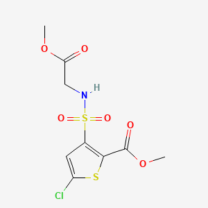 Chemical structure of Methyl 5-chloro-3-(N-(2-methoxy-2-oxoethyl)sulfamoyl)thiophene-2-carboxylate