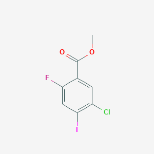 Chemical structure of methyl 5-chloro-2-fluoro-4-iodobenzoate
