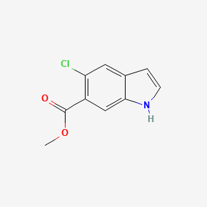 Chemical structure of Methyl 5-chloro-1H-indole-6-carboxylate