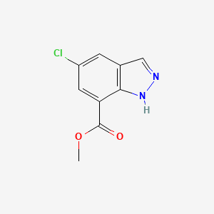 Chemical structure of Methyl 5-chloro-1H-indazole-7-carboxylate