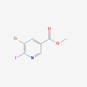 Chemical structure of Methyl 5-bromo-6-iodonicotinate
