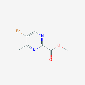 Chemical structure of Methyl 5-bromo-4-methylpyrimidine-2-carboxylate